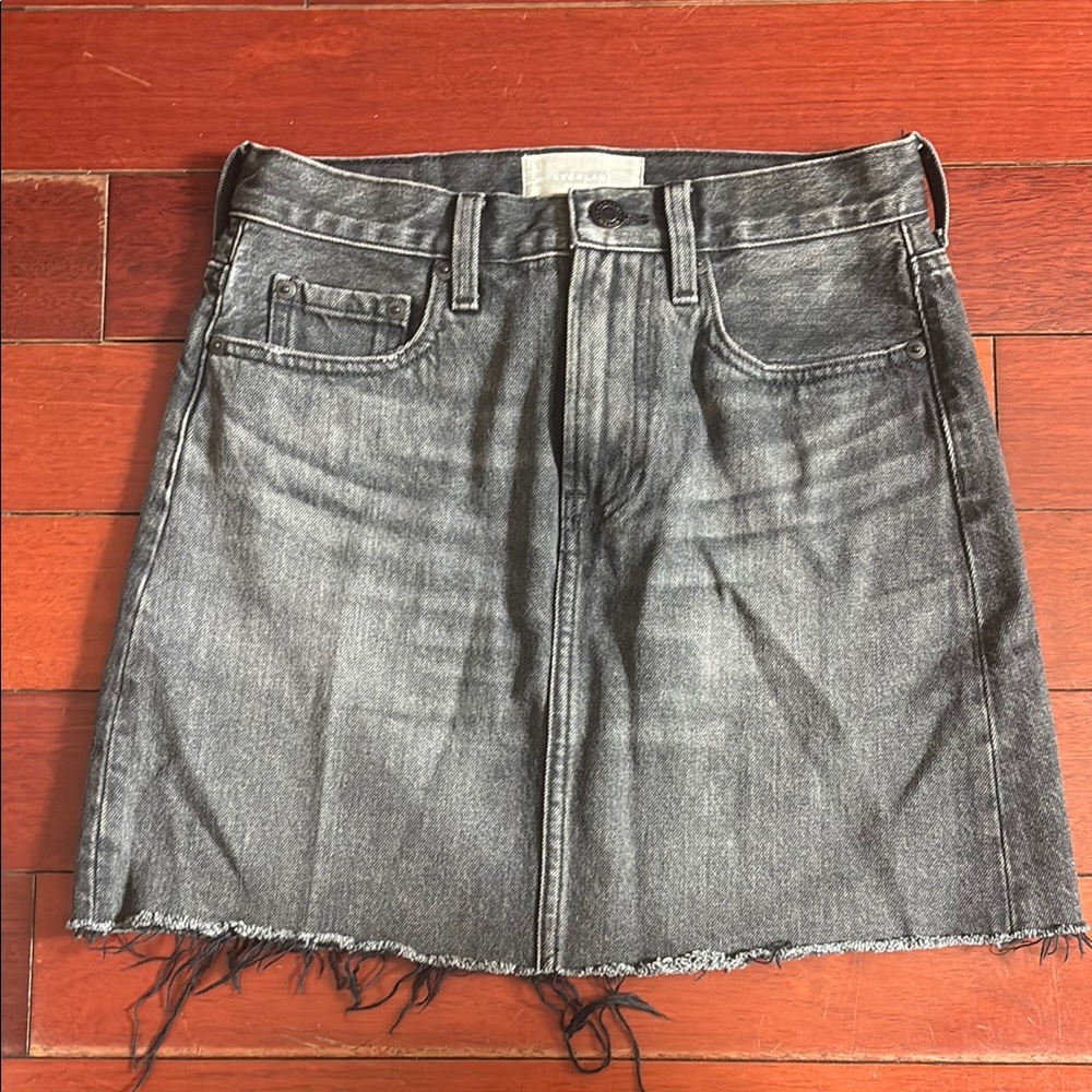 Everlane Charcoal Denim Mini Skirt